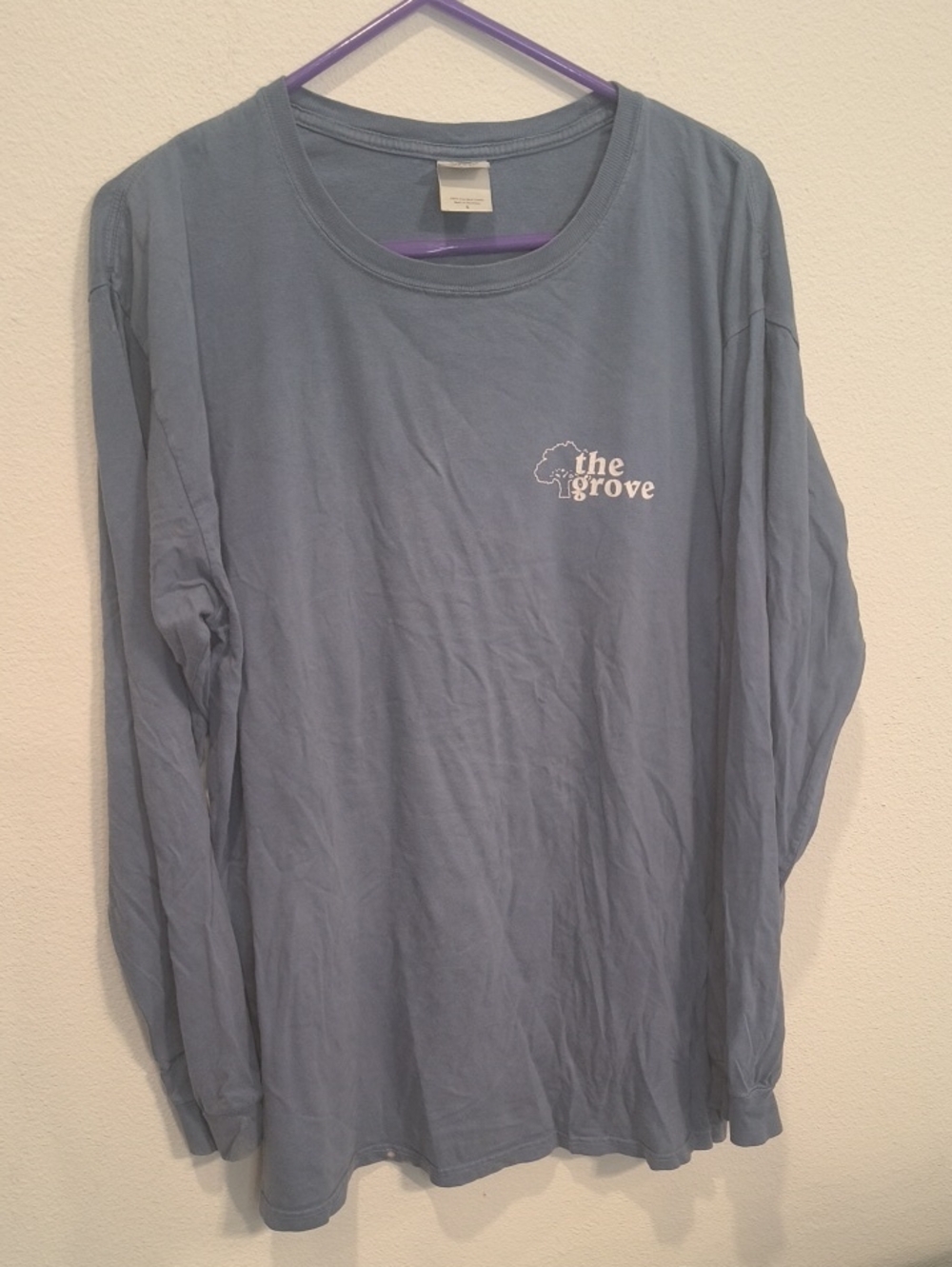 The Grove Men's Long Sleeve Crewneck Tee - Slate Blue Large Ole Miss